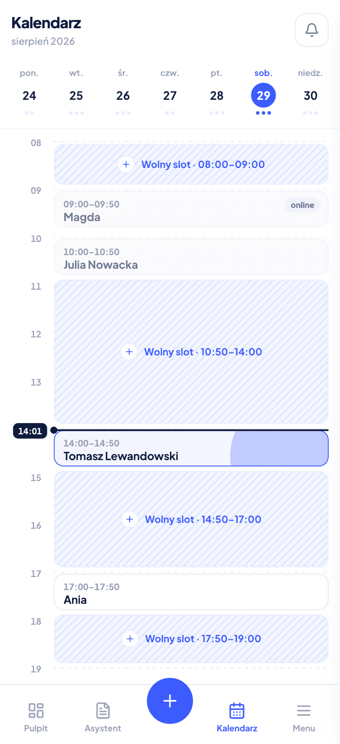 Kalendarz EvokePRO na telefonie